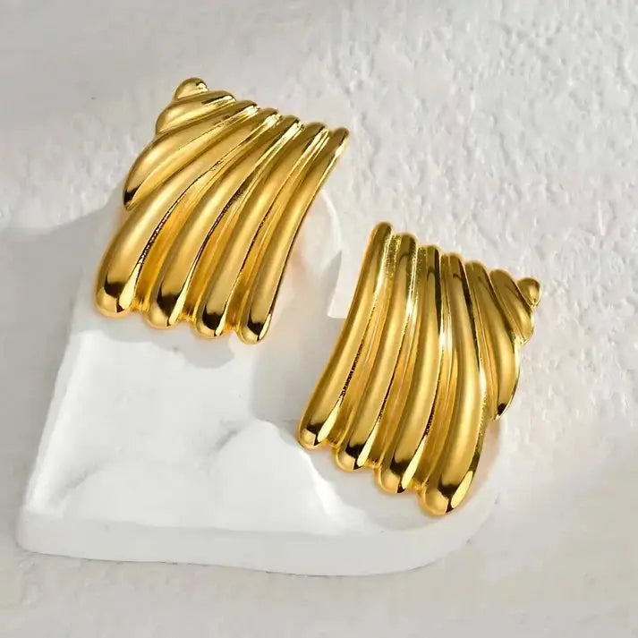 Wave Statement Earrings-Bold & Elegant-3