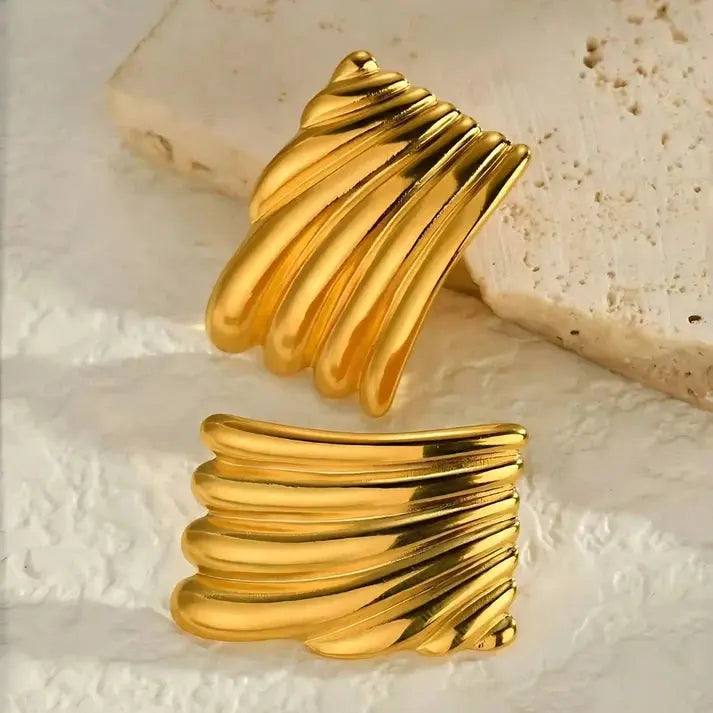 Wave Statement Earrings-Bold & Elegant-4