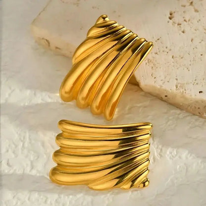 Wave Statement Earrings-Bold & Elegant-4