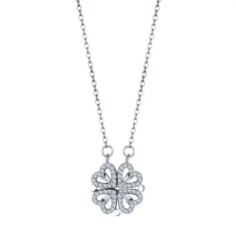 Four-Leaf Clover Hearts Necklace-5