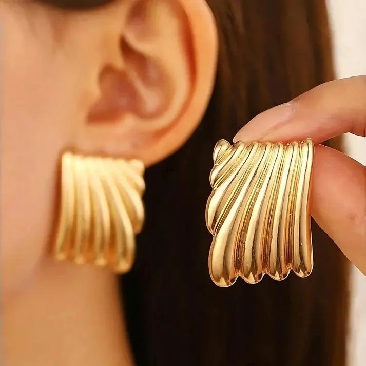 Wave Statement Earrings-Bold & Elegant-2