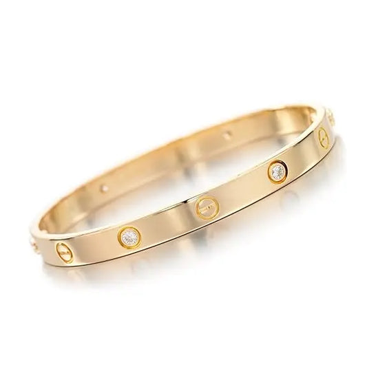 Elegant Diamond Screw Bangle Bracelet-1