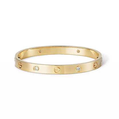 Elegant Diamond Screw Bangle Bracelet-3