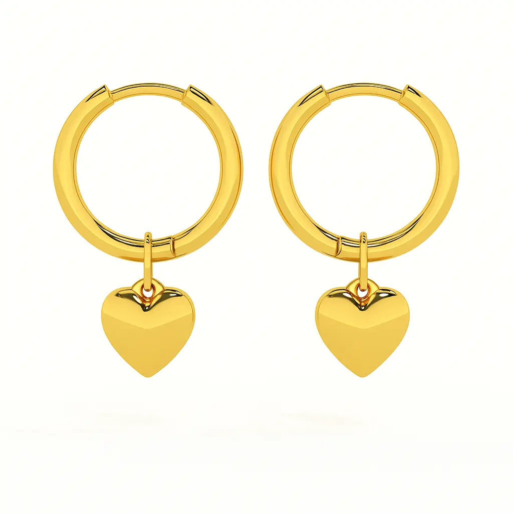 Small Heart Hoop Earrings-0