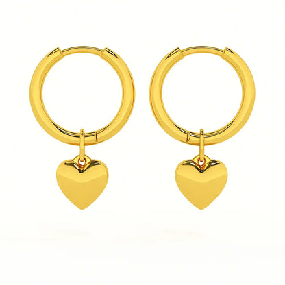 Small Heart Hoop Earrings-0