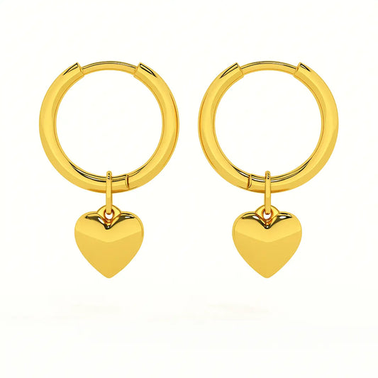 Small Heart Hoop Earrings-0
