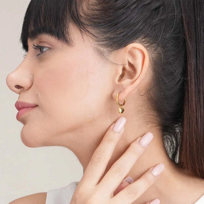 Small Heart Hoop Earrings-4
