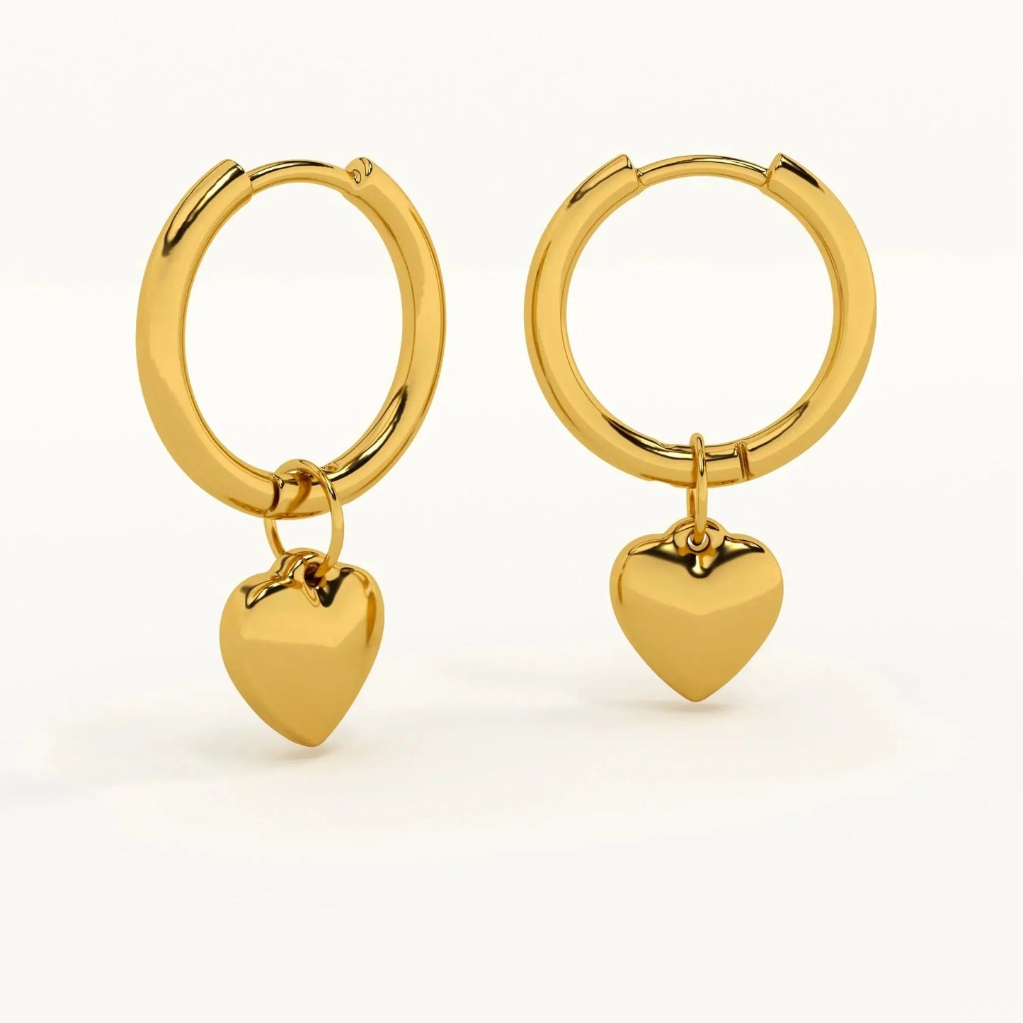 Small Heart Hoop Earrings-2