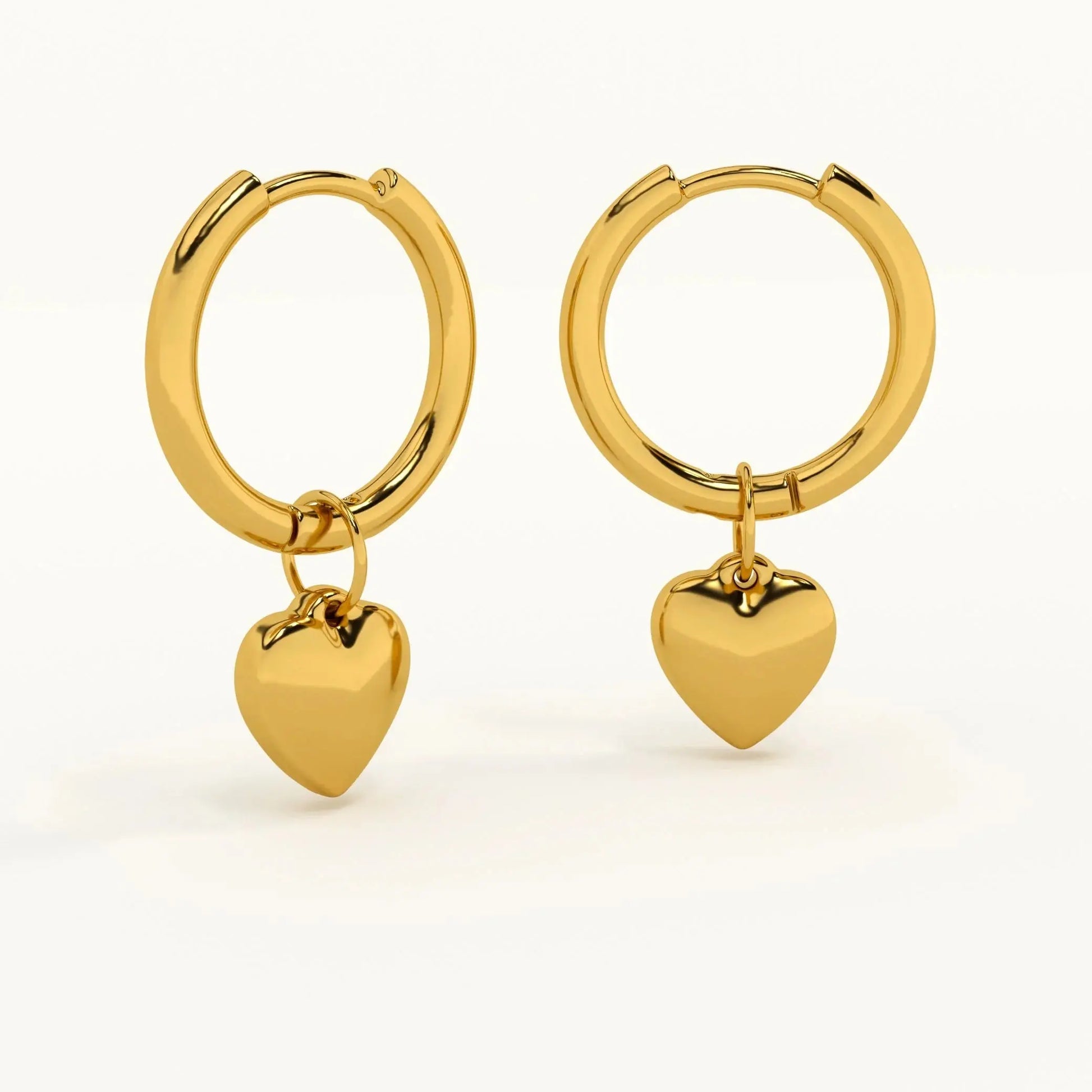 Small Heart Hoop Earrings-2